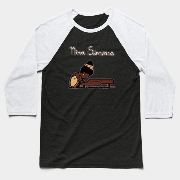 Nina Simone Baseball T-Shirt by alea crew